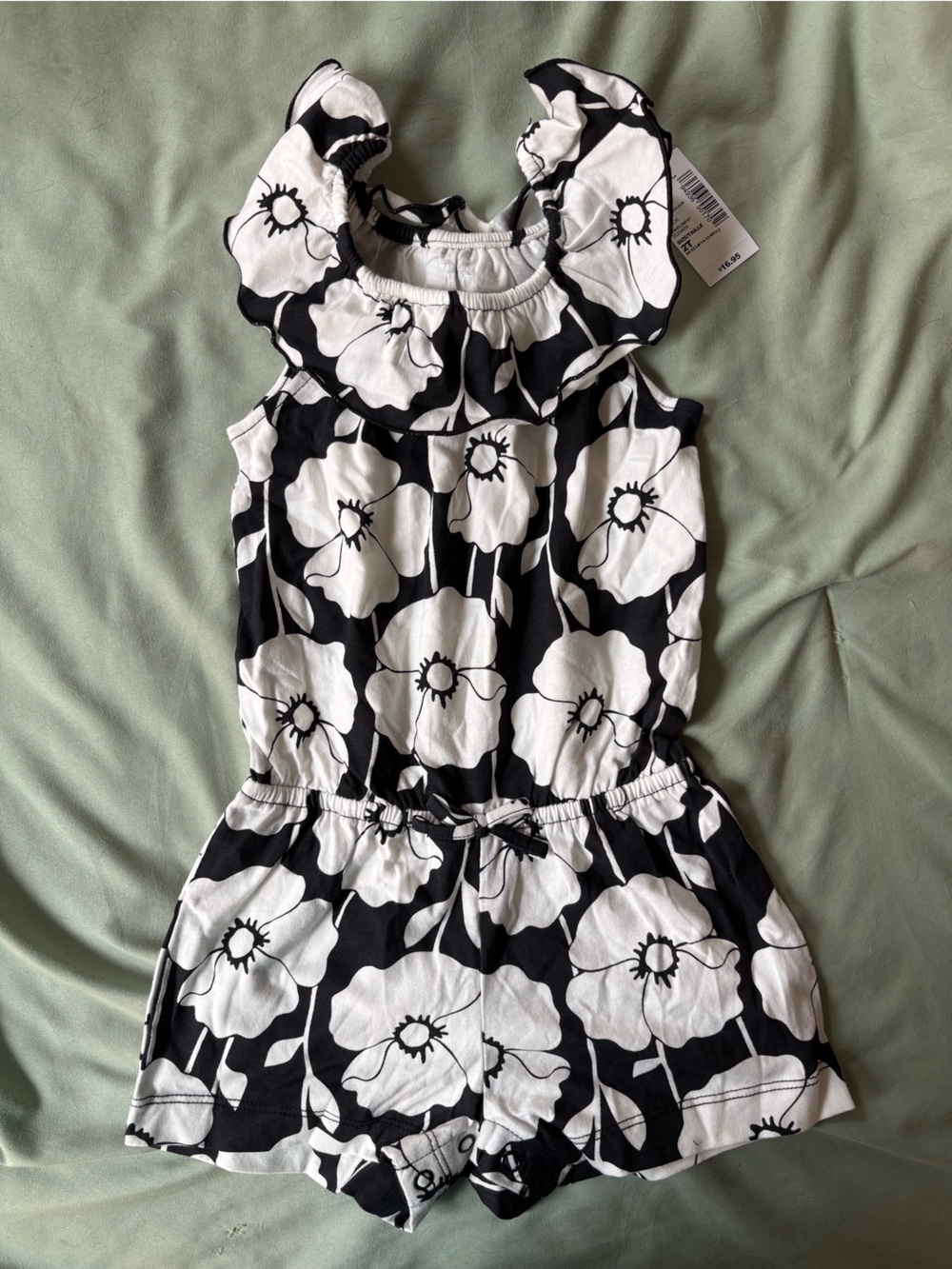The children’s place - Black & White Floral Romper NWT